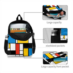 De Stijl Modern Art Satchel Schoolbag