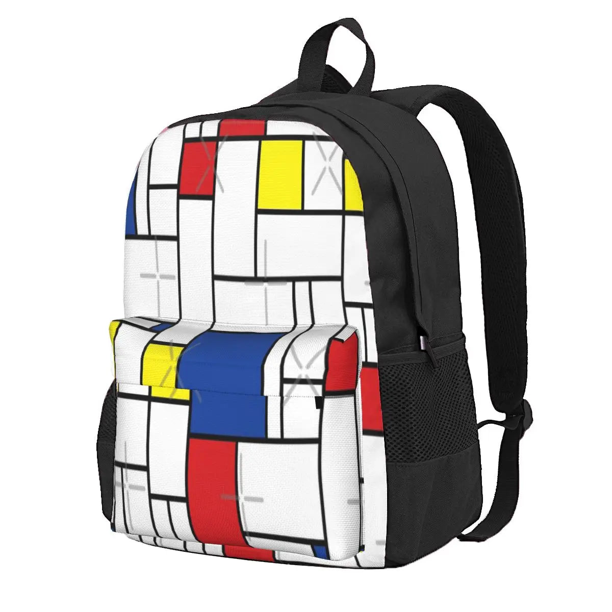 Mondrian Minimalist De Stijl Modern 3 Backpacks Men's Backpacks Bags For Women