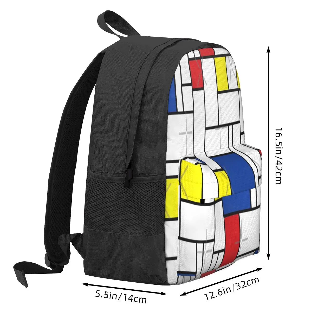 Mondrian Minimalist De Stijl Modern 3 Backpacks Men's Backpacks Bags For Women