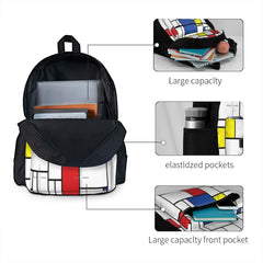 Mondrian Minimalist De Stijl Modern 3 Backpacks Men's Backpacks Bags For Women