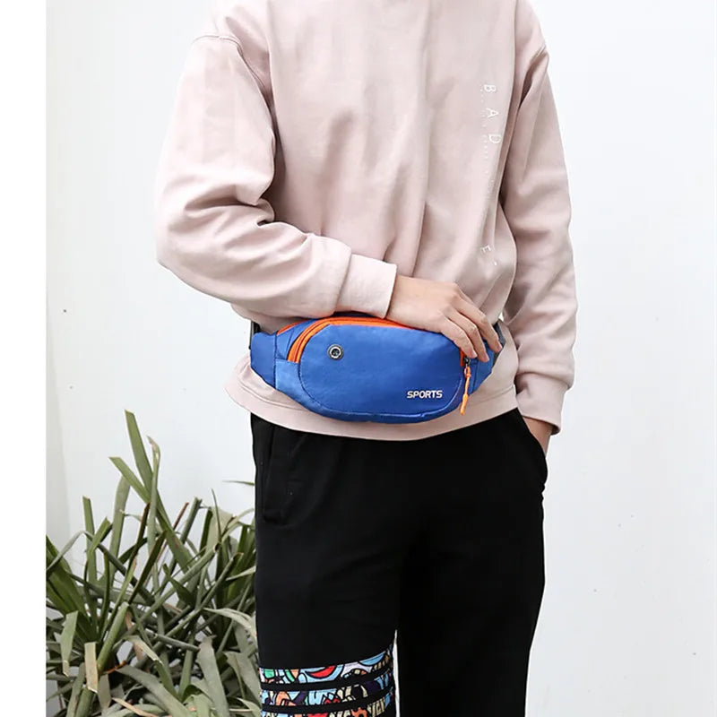 Pink Money Belt Nylon Waist Pack Chest Bag for Men Women
