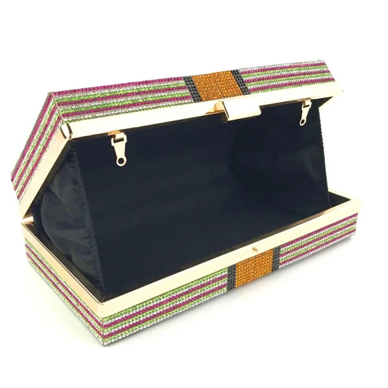 Rhinestone Money Clutch Purse for Women, 10000 Dollars Cash Stack Evening Bag