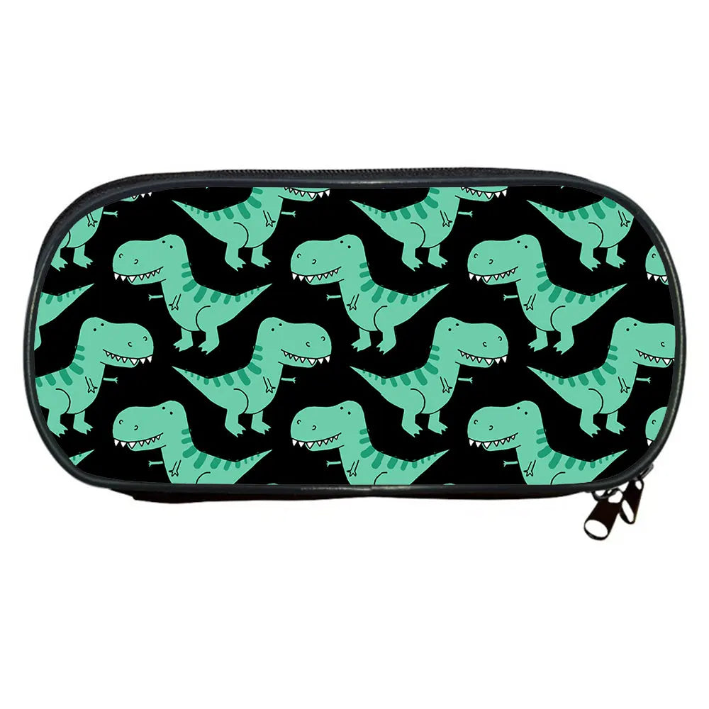Dinosaur Print Pencil Case for Kids, T. Rex Stationary Bag Boys Girls Gift
