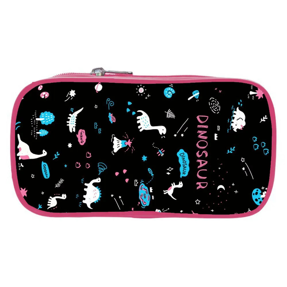 Dinosaur Print Pencil Case Boys Girls T-Rex Pencil Bag Children School