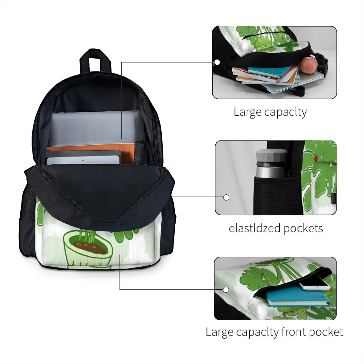 Monstera Backpack Men Women Bag