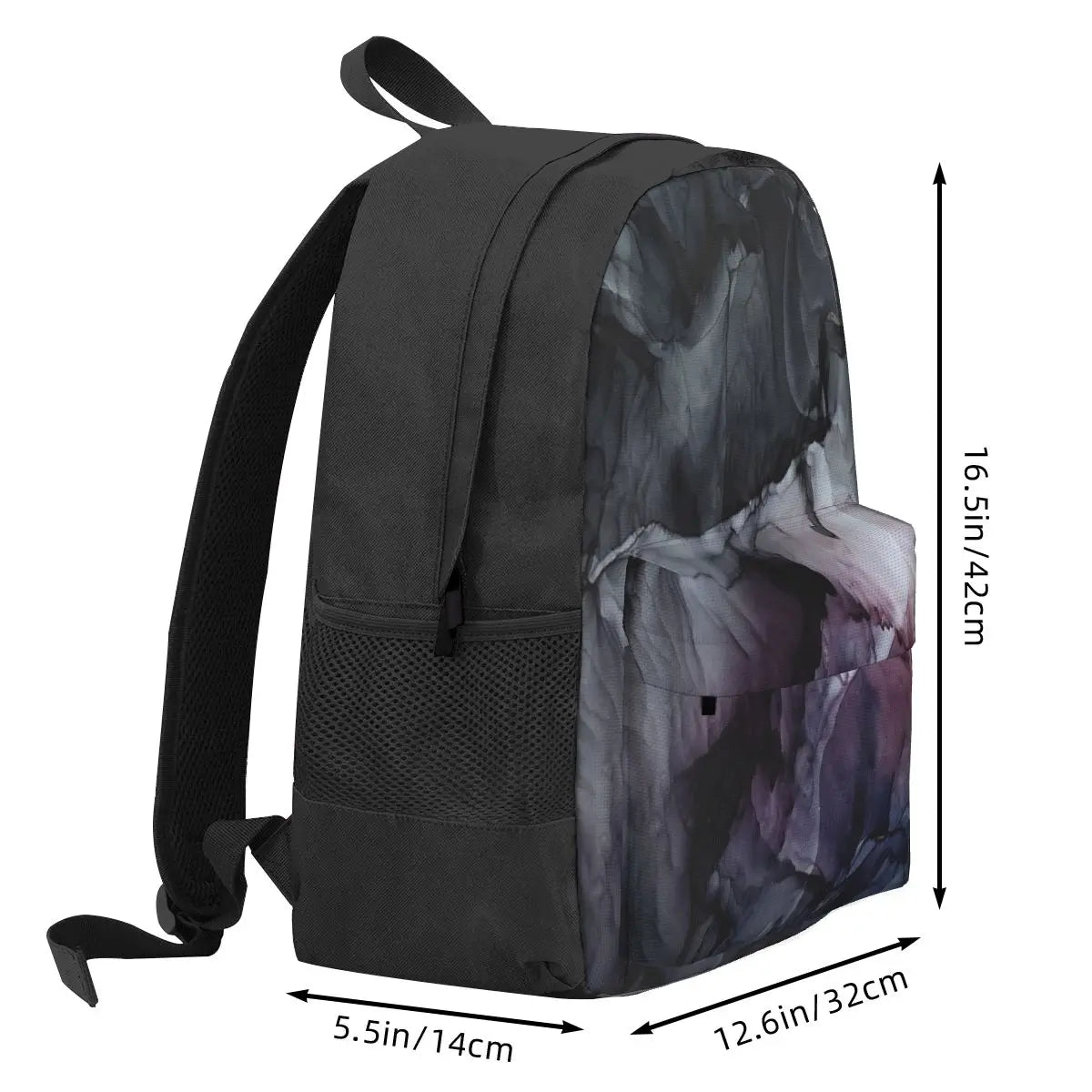 Moody Dark Chaos Inks Abstract 2 Backpacks Men's Women's Bag