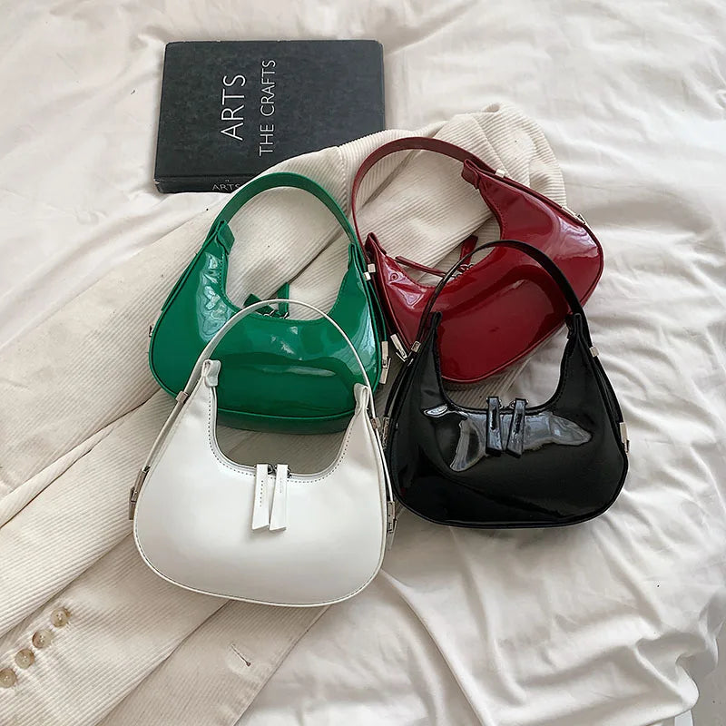 Spring Patent Leather Handbag Shoulder Bag Bright Clutch Purse