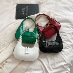 Spring Patent Leather Handbag Shoulder Bag Bright Clutch Purse