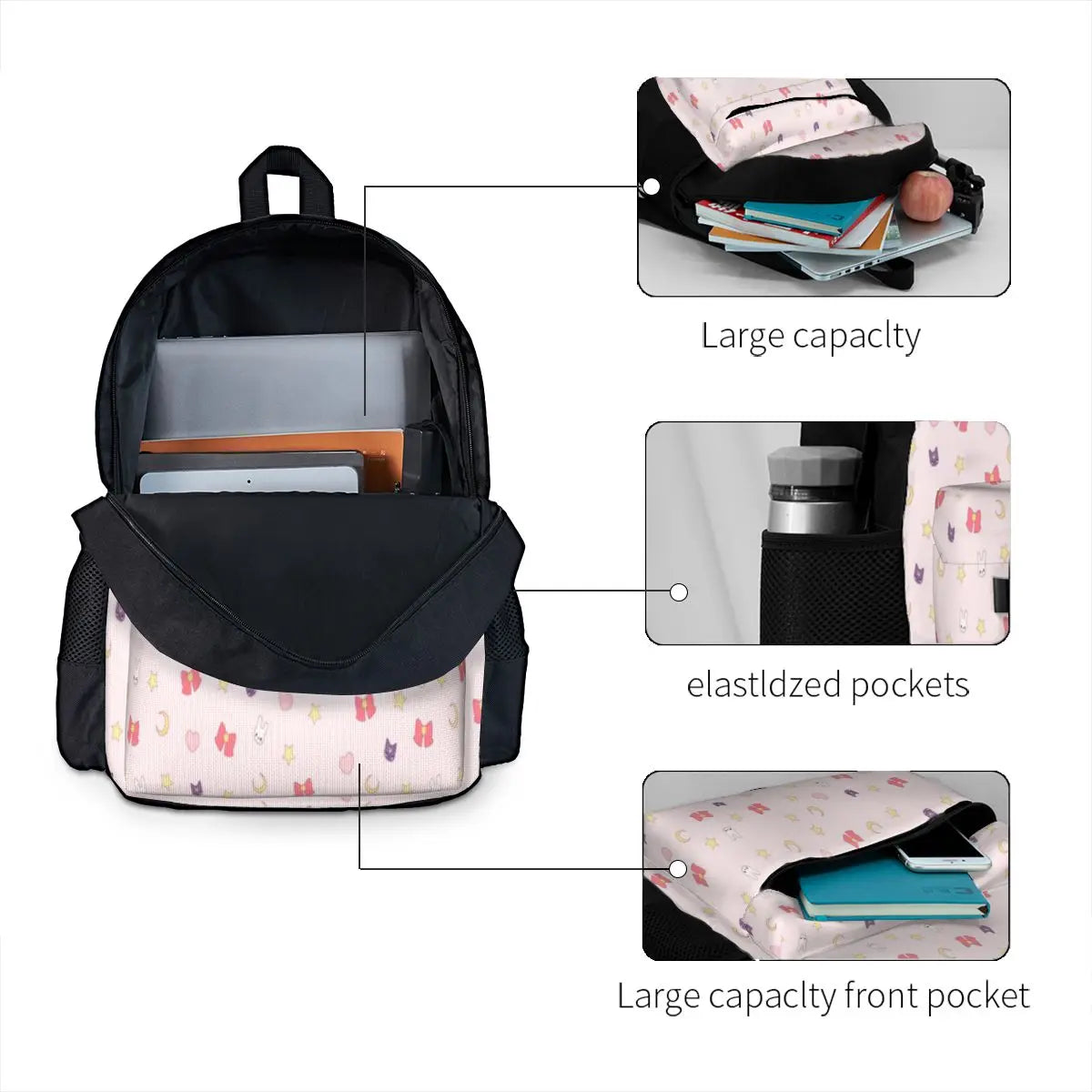 Moon Bunny Backpacks Men's Backpacks Bags For Women School Man Backpack