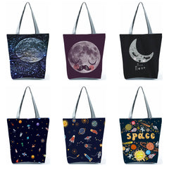 Moon Sleep Printed Shoulder Bags Women's Handbags High Capacity Beach Bag