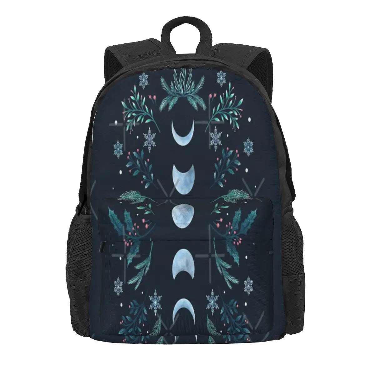 Moonlit Garden-Teal Snow Backpacks Men Women Mens B