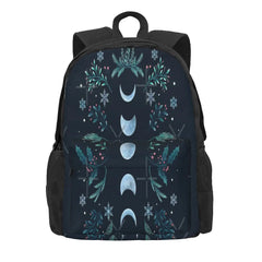 Moonlit Garden-Teal Snow Backpacks Men Women Mens B