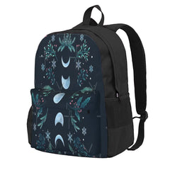 Moonlit Garden-Teal Snow Backpacks Men Women Mens B
