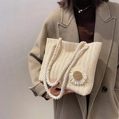 Mori-girl Shoulder Bags Women Underarm Large Capacity Totes Flower Handbags