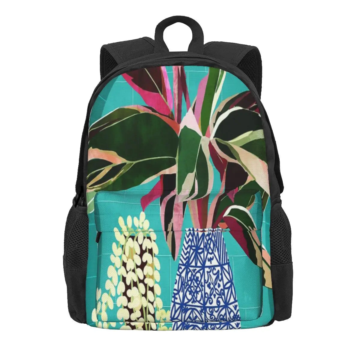 Moroccan Shelfie Tropical Teal Plants Backpacks Men's Backpacks Bags For Women