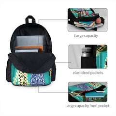 Moroccan Shelfie Tropical Teal Plants Backpacks Men's Backpacks Bags For Women