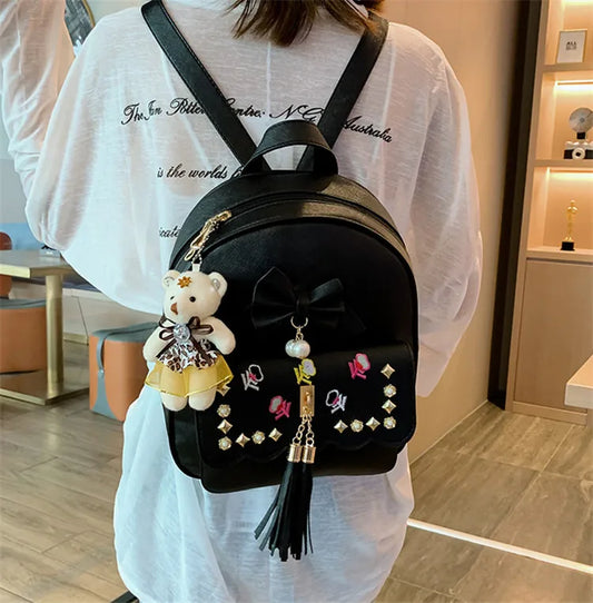 Waterproof Kids Backpack Bow Fringed Backpack