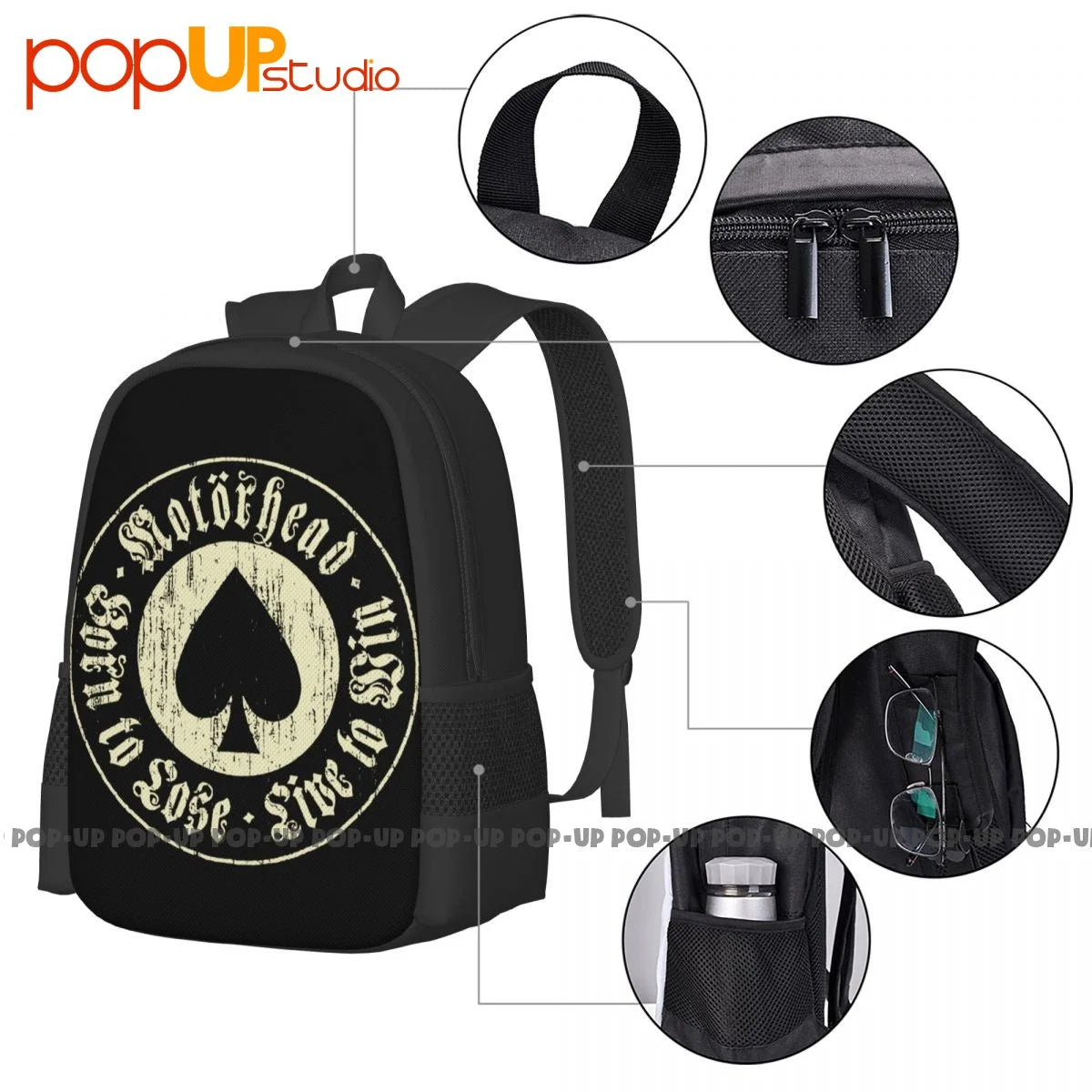 Moterhead Born To Lose Live To Sin Ace Of Spades Backpack