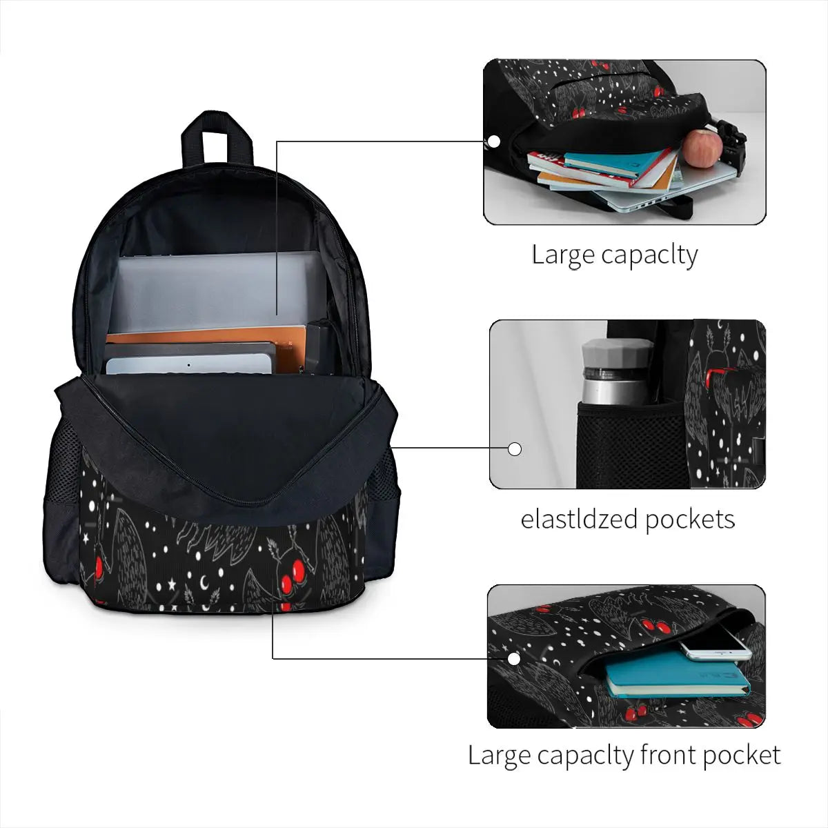 Mothman Night 2 Backpacks Men's & Women's Bags