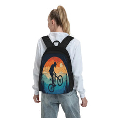 Retro Mountain Biking Backpack Print Zipper Men Women Bags