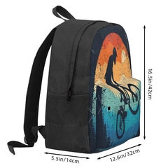 Retro Mountain Biking Backpack Print Zipper Men Women Bags