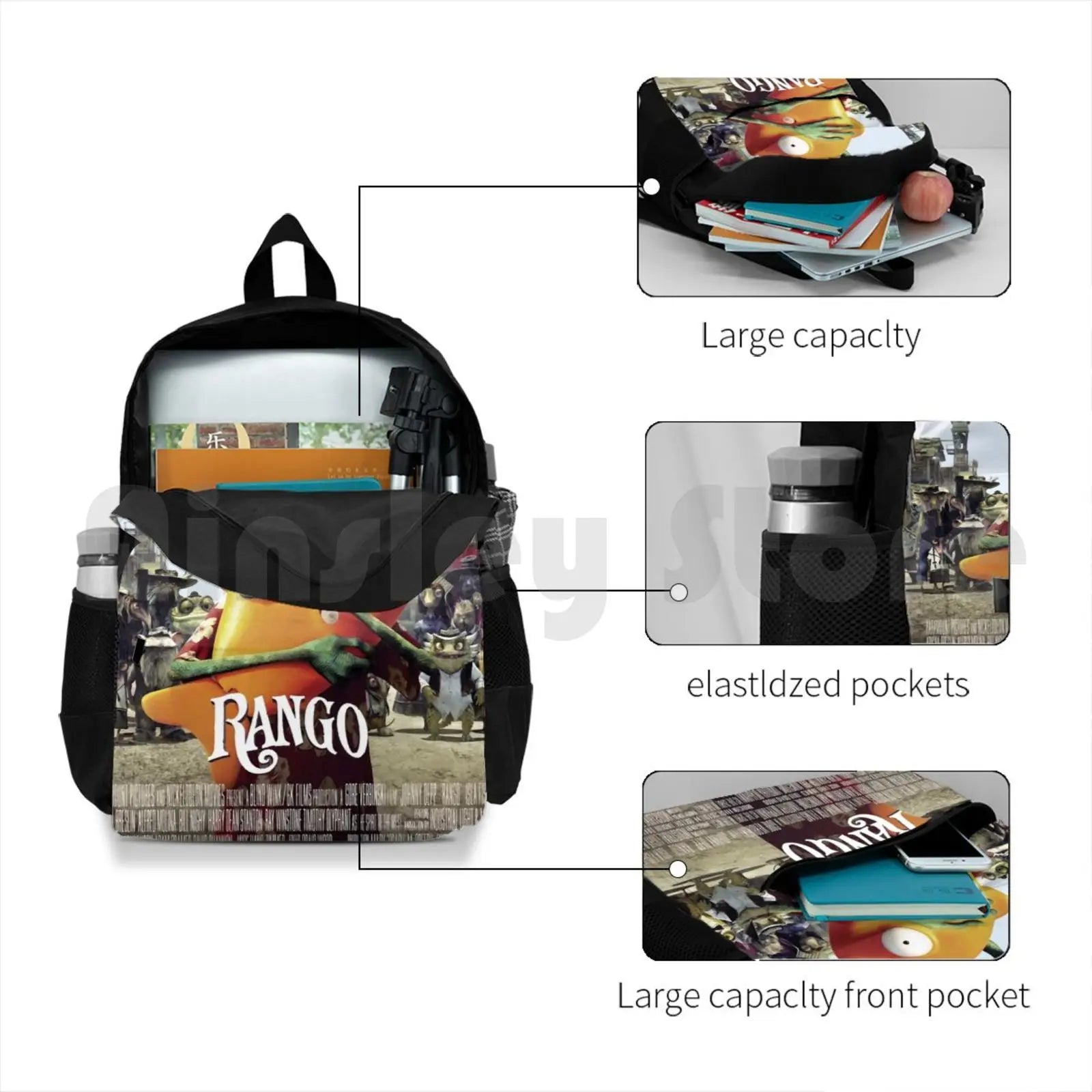 Rango Movie Poster Merchandise Outdoor Hiking Backpack Waterproof