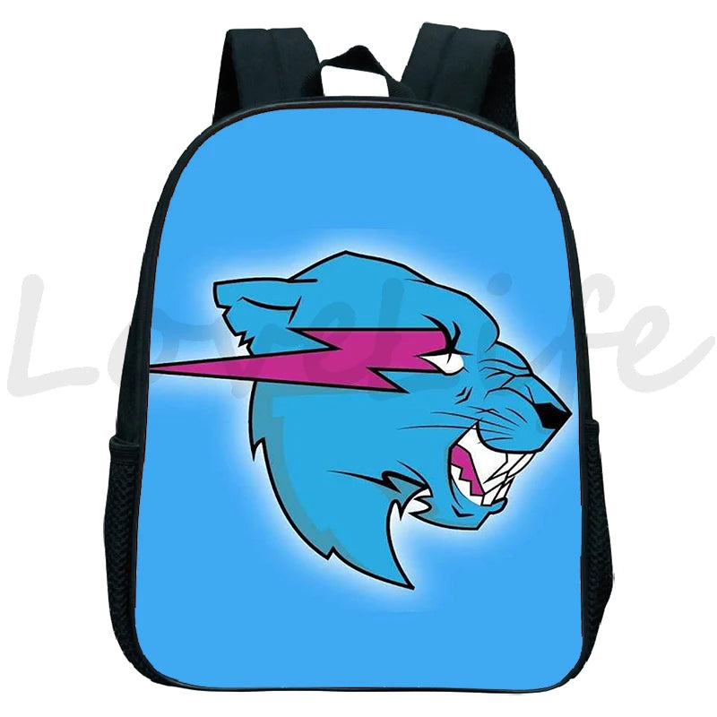 Mr Beast Backpack for Boys Girls Kids School Bag Lightning Cat Rucksack