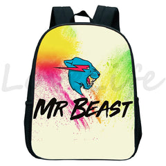 Mr Beast Backpack for Boys Girls Kids School Bag Lightning Cat Rucksack