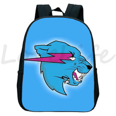 Mr Beast Backpack for Boys Girls Kids School Bag Lightning Cat Rucksack