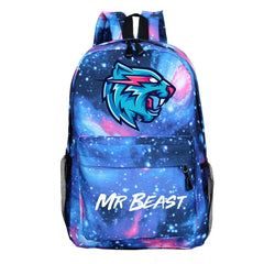 Mr Beast Lightning Cat Backpack Boys Girls Cartoon Bookbag
