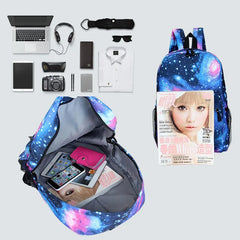 Mr Beast Lightning Cat Backpack Boys Girls Cartoon Bookbag
