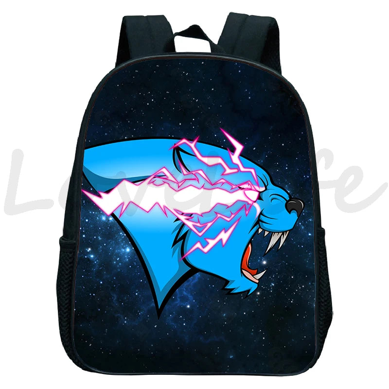 Mr Beast Lightning Cat Backpacks Kids Anime Rucksacks