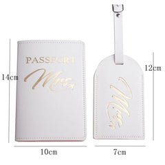 Embroidered Mr Mrs Lover Couple Passport Cover Holder Case