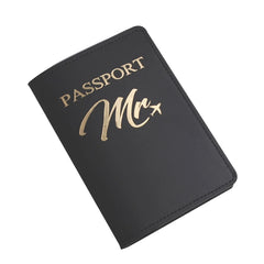 Embroidered Mr Mrs Lover Couple Passport Cover Holder Case
