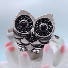 Vintage Owl Ring in 925 Silver, Unique and Stylish Design