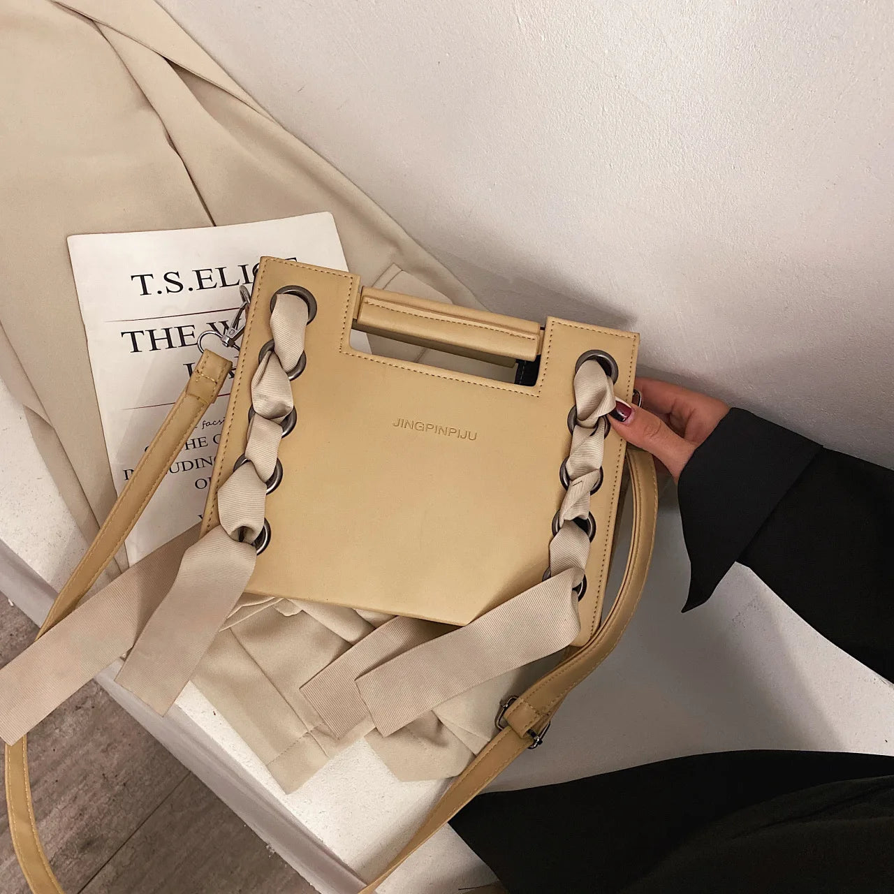 MsPretty Tote Shoulder Chain Bags For Women PU Leather Crossbody Bag