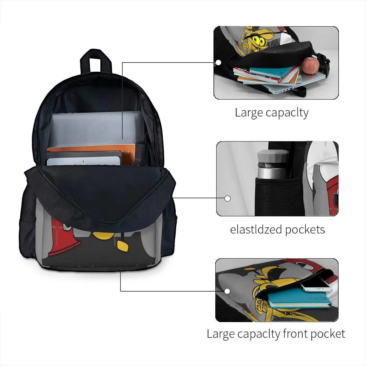 Mst3K - The Bots 1 Backpacks Men's Women's Kpop Handbag Travel Bags