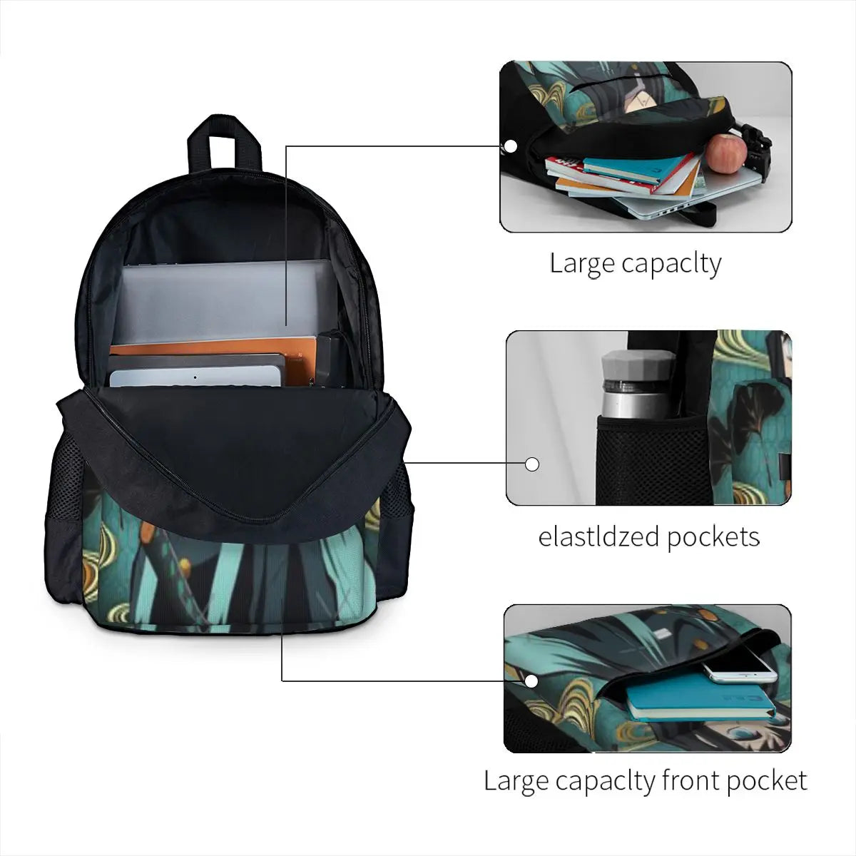 Muichiro Tokito Mist Hashira Backpacks Men's Backpacks Bags For Women