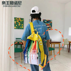 Watercolor Ink Print School Backpack Girls Boys Rucksack Shoulder Bag