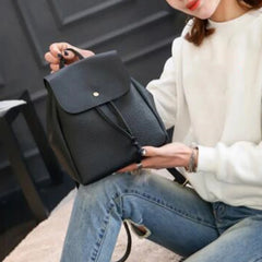 Multi-Function Women Mini Backpack PU Leather Girls School Bag