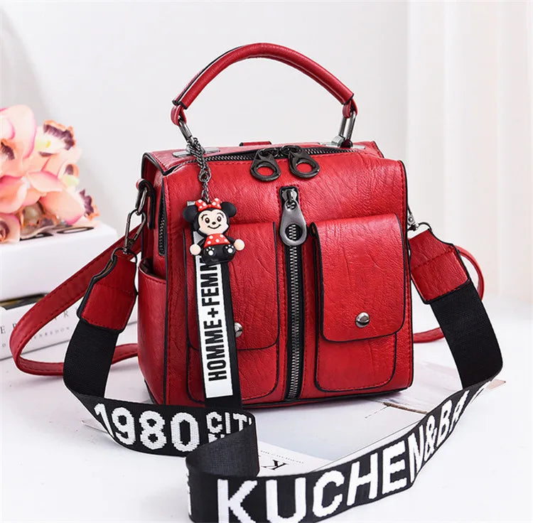 Multi-Functional Leather Shoulder Bag Tote Cross Bag