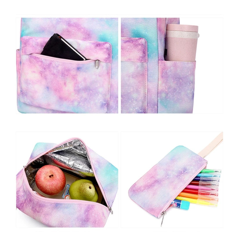 Tie Dye School Backpack Set for Students