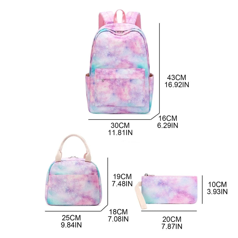 Tie Dye School Backpack Set for Students