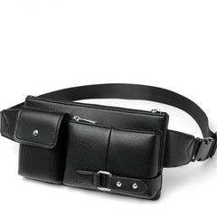 Leather Waist Bag Slim Shoulder Bag Hip Purse Adjustable Belt Strap