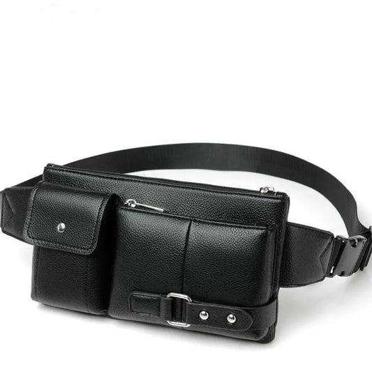 Slim Leather Waist Bag Adjustable Belt Strap Casual Pouch