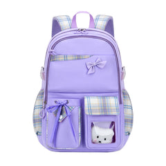 Nylon School Bag Backpack for Girls with Bowknot