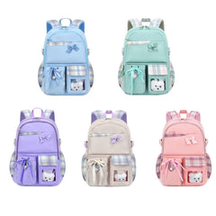 Nylon School Bag Backpack for Girls with Bowknot