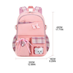 Nylon School Bag Backpack for Girls with Bowknot