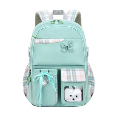 Nylon School Bag Backpack for Girls with Bowknot