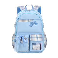 Nylon School Bag Backpack for Girls with Bowknot